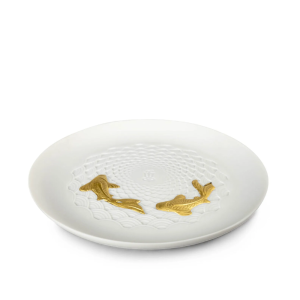 Plato Lustre dorado Koi LLadró