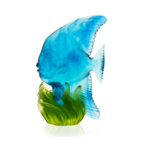 Pez platax azul, verde mediano