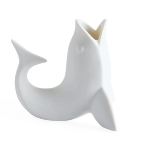 Jarrón Fish white
