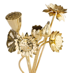 Ramo de flores latón gold