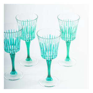 Set de copas de cristal de colores
