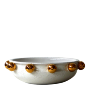 Centro Mesa Blanco Gold Spheres Dolfi