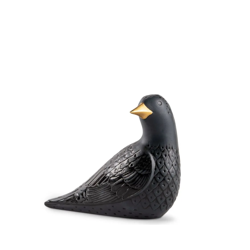 Figura Estornino II Negro Porcelana Lladro