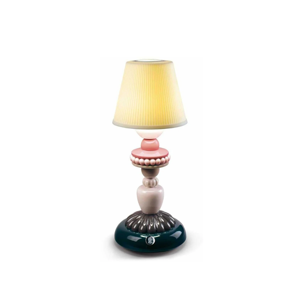 Lampara Mesa Sunflower Rosa Porcelana Lladro