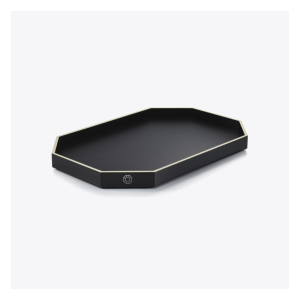 Bandeja Octagonal Negra Mediana Baccarat